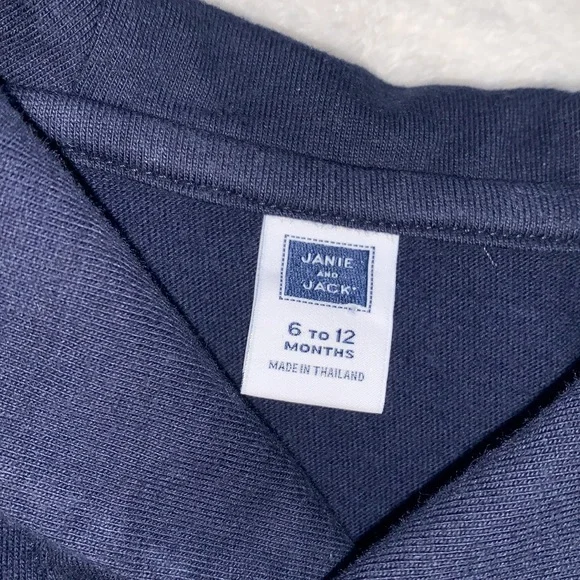 Janie and Jack Navy and White Striped Baby Romper EUC 6-12M - Picture 6 of 9